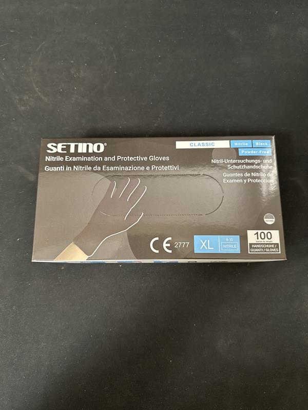 GUANTI NITRILE NERI N81 SETINO XL CNF DA PZ 100 - SICU*